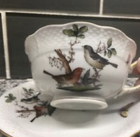 Herend Rothschild Bird Tea Cup and Saucer